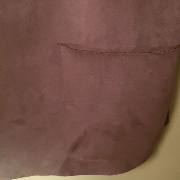 Premiere Studio Size 1 Grey Faux Suede Leather Duster Cardigan Pocket Longline - Picture 7 of 7